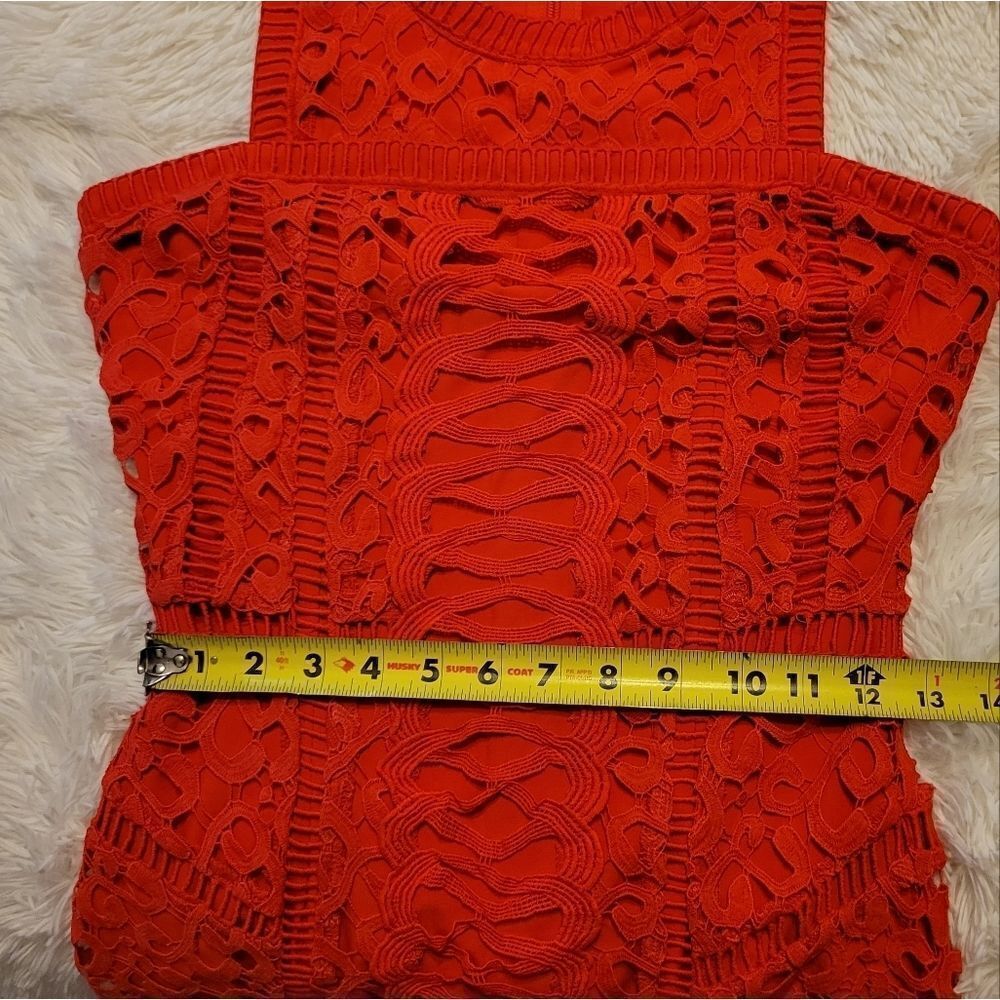 Greylin Red Inset Lace sheath Dress sz XS - Picture 6 of 12